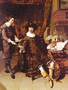 Thomas Constantijn Huygens and his Clerk oil on canvas